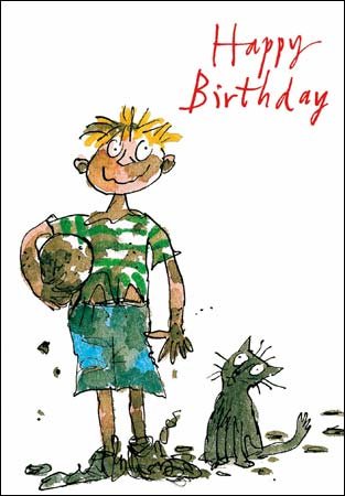 Birthday Card - Quentin Blake - Muddy Footballer