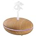 Quamii Aromatherapy Essential Oil Diffuser - 400ml Ultrasonic Cool Mist Aroma Humidifier with 7 Color Changing LED Lights, Adjustable Mist Mode and Waterless Auto Shut-Off (Light Bamboo Woodgrain)