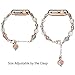 TOMAZON Compatible for Apple Watch Band 38mm 40mm 41mm, Handmade Luminous Pearl Adjustable iWatch Bracelet Metal Link Wristband Pendant for Women Girl - Rose Gold