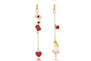 AVGUE Earrings for Alice Costume - Enamel Earrings Merch Costume Jewelry Accessories for Alice Cosplay - Women Men Halloween Party Decoration Birthday Gift Stuff (A)