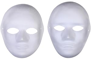 UUYYEO 8 Pcs DIY Full Face Masks White Paper Mache Masks Paintable Paper Masks Halloween Masquerade Mask Mardi Gras Mask