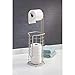 mDesign Free Standing Toilet Paper Holder Stand and Dispenser, with Storage for 3 Spare Rolls of Toilet Tissue While Dispensing 1 Roll - for Bathrooms/Powder Rooms - Holds Mega Rolls - Satin