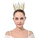 DcZeRong Women Birthday Queen Crowns Cake Topper Gold Full Round Princess Costume Prom Tiara Crown Gift Box Packed Amazing Personality Pageant Queen Rhinestone Crown Gold