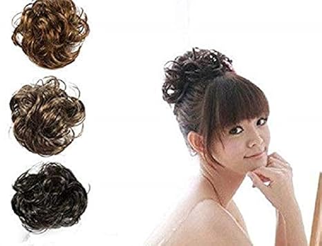 Pixina Women S Funky Curly Rubber Casual Hair Bun Juda Set