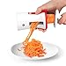 Vremi Spiralizer Vegetable Slicer - Handheld Spiralizer Peeler Set - 3 Blade Hand Spiral Slicer Apple or Zucchini Spaghetti Maker - Stainless Steel Mandoline Slicer for Potatoes - Red and White