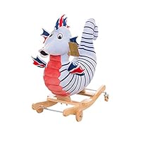 TGETBTTSR Rocking Horse Baby Toys Solid Wood Children 2 in 1 Rocking Horse Rocking Chair 2-10 Years Old,KidsTraditional Toy Rocking Chair