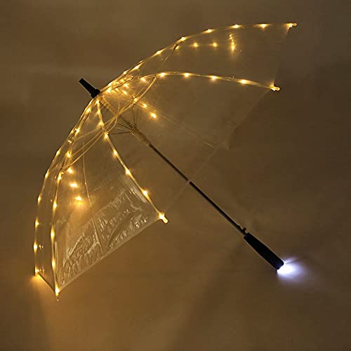 Dorakitten Stage Umbrella Decorative Transparent Portable Windproof Glow LED Light Umbrella