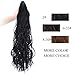 Synthetic Wavy Curly Drawstring Ponytail Extension Clip in Claw Ponytails Long Curly Ponytail Extension Wavy Synthetic Ponytail Hairpieces for Women Black Color(2#)