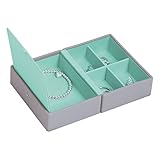 Stackers | Jewelry Box | dove gray & mint green travel box stacker accessory