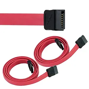 Storite 2 Pack 45cm Straight SATA III Data Cable Compatible for SATA HDD, SSD, CD Driver, CD Writer - Red