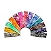 Yeshan Set of 12pcs Non slip Cotton Lycra Tie Dye Stretch Moisture Wicking Elastic Sports Headband/Head wrap/Yoga Headband/Head Sarf,Mix colors