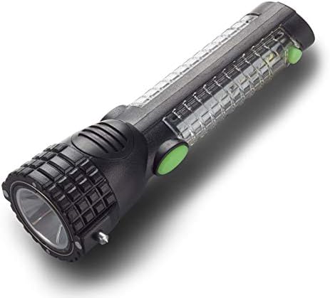 Tactical Flashlight ROADSIDE RESCUER 12-IN-1 Multi-Function Solar Powered Car Emergency Flashlight Tool with Window Breaker, Seat Belt Cutter, Compass & Flashlight for Travel, Camping & Emer (12-in-1)