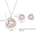 KAVANI Rose Gold Plated Elegant Pearl Crossing Round Pendant Necklace Earrings Set Jewelry Set for Women