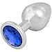 3 Pcs 3 Size Stainless Steel Jeweled Anal Butt Plugs, Hmxpls Anal Trainer Toys Sex Love Games Personal Massager for Women Men Couples Lover Masturbation Jewelry Design SM Stimulation Toy, 11 Oz(Blue)