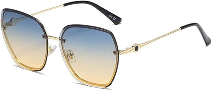 Lunettes Rayons X Pour Voir Les Sous Vetements Ms Polygonal Lunettes de soleil UV Masque pour les yeux - - Cadre doré