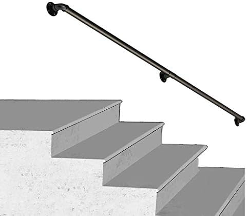 階段用手すり プロフェッショナルウォール手すりコンプリートキット 産業アイアン階段レール マットブラックデッキ手すり 回廊 病院 Villasの 期間限定の激安セール Size 幼稚園 7ft