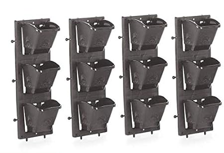 Woxxin Creeper Wall Planter Garden Panel Set (1 Frame + 3 Pots) Plant Container Set of 4 (Plastic).(Multicolor)