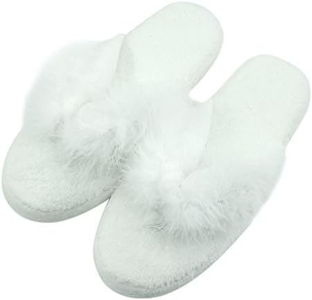 Home Slipper Women's Soft Fleece Indoor Non-Slip House Flip-Flops SPA Thong Slippers