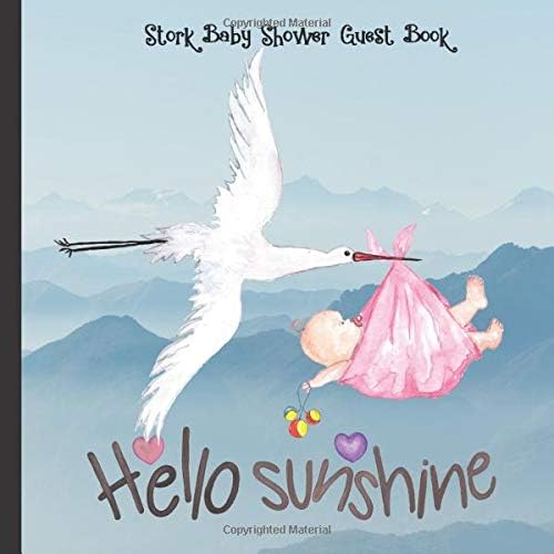 Stork  Baby Shower Guest Book: Stork Baby Shower Guest Book + Bonus Gift Tracker + Bonus Baby Shower Printable Games You Can Print Out to Make Your ... Baby Shower Games) (Volume 1)