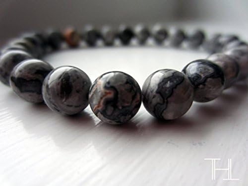 CHRISTMAS SALE Italian Designed Mens and Womens Bracelet Genuine Gray Moonstone Stone Color with Handmade Custom Crafted Charms