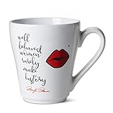 Ceramic Reusable Coffee/Tea Mug: Cute Novelty Marilyn Monroe Coffee or Tea Cup - Well Behaved Women Rarely Make History - 15 oz.