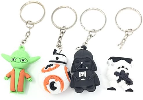 Yusha aiyin 4PCS 2" Keychian Pendant Yoda BB-8 Stormtrooper Darth Vader