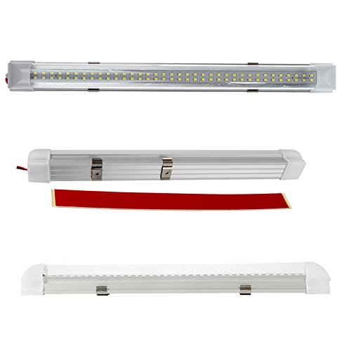 Wiipro RV LED Interior Lights Strip Bar 2PCS 13.5'' 4.5W 72 LEDs Bulbs with On/Off Switch for Car Van Bus Caravan Lorry Camper Boat White
