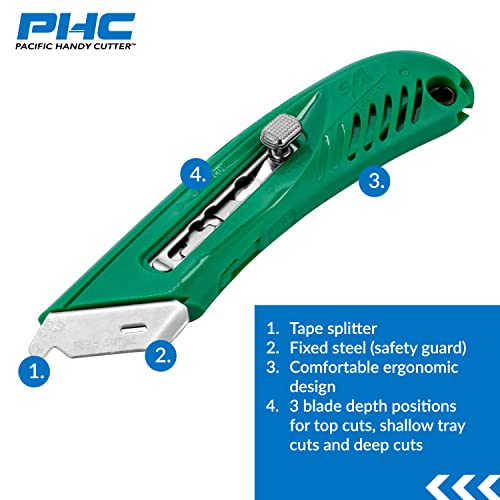 Pacific Handy Cutter S4R Safety Cutter, Retractable Utility Knife with