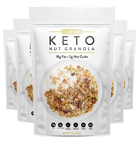 Low Karb - Keto Nut Granola Healthy Breakfast Cereal - Low Carb Snacks & Food - 2g Net Carbs - Almonds, Pecans, Coconut and more (11 oz) (6 Count) - Thumbnail 7