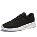 NeedBo Men's Women's Lightweight Athletic Running Shoes, Breathable Mesh Jogging Walking Sneakers Black