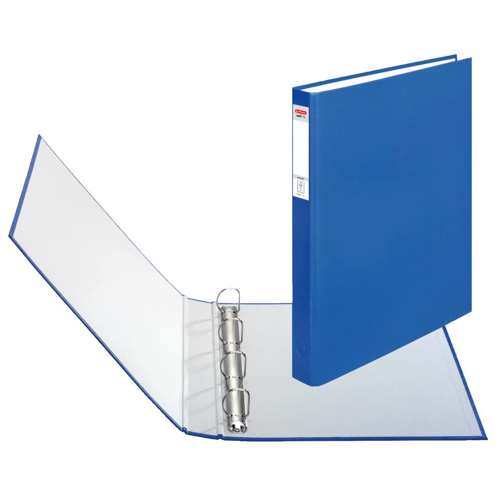 Herlitz max. File Protect A4 Ring Binder 4-Ring Mechanism 25 mm Filling Height – Blue 1 Piece Blue