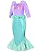 Little Girls Mermaid Costume Princess Dress Up for Birthday with Accessories(Crown+Wand) 3T 4T (110) Green