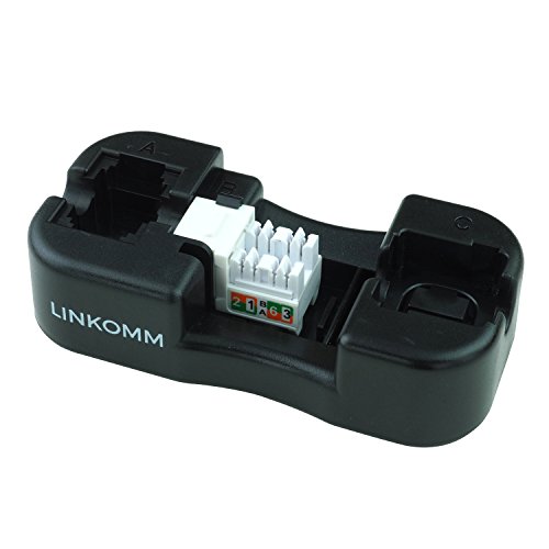 LINKOMM 25 Pack RJ45 Cat5e Keystone Jack with Punch Down Termination Palm Holder, White