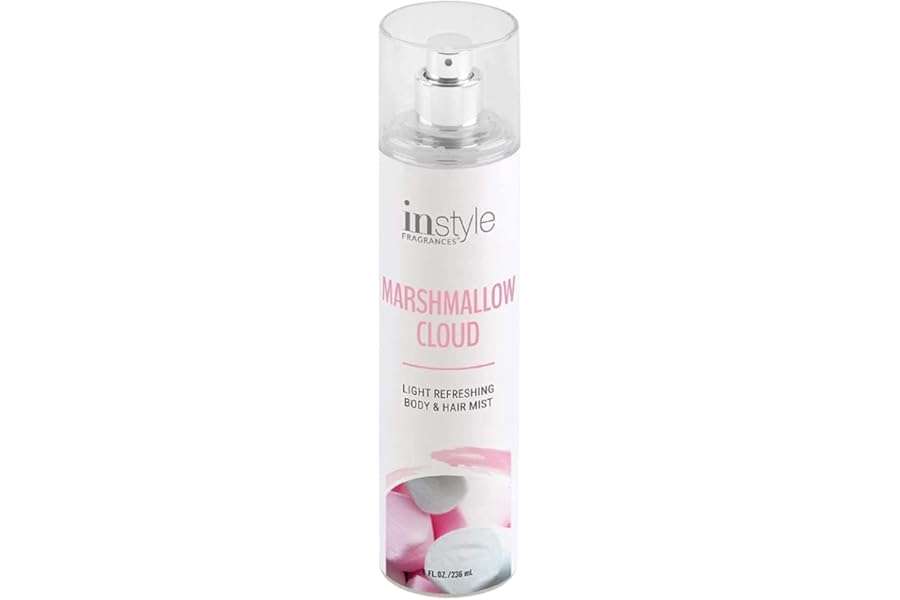 Instyle Fragrances | Body & Hair Mist | Marshmallow Cloud Scent | With Panthenol | CLEAN, Vegan, Paraben Free, Phthalate Free | Premium 8 Fl Oz Spray Bottle