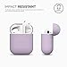 elago Premium Silicone AirPods Case Designed for Apple AirPods 1 and 2 [Front LED Visible] [Lavender]