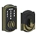 Schlage BE375 CAM 609 Touch Keyless Touchscreen Electronic Deadbolt Lock, Antique Brass