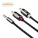 Cablecreation RCA Audio Cable 3.5mm Male to 2-Male RCA Cable, Y Splitter Design Stereo Audio RCA Male Cable, 3 Meters, Black