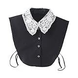 Sunward Fashion Women Girls Lace Half Shirt Fake Collar Detachable Blouse Tie (A)