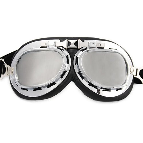 WWII RAF German Military Army Aviator Chrome Sun UV Wind Eye Protect Goggle For Motorcycle ATV Bike Bicycle Helmet