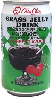 Chin Chin Boisson Aux Gelees Dherbe Arome De Lychee (Grass Jelly Drink Lychee Flavour) - 10.7fl Oz (Pack of 1)