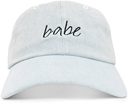 Babe Light Denim Unstructured Six Panel Dad Hat - 100% Cotton