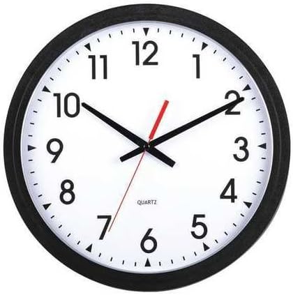 Quartz Clock, 14 in. H, 2-9/16 in. D