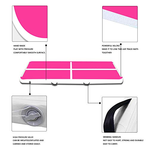 Tuexdo Sailor 10ft/13ft/16ft/20ft Inflatable Gymnastics Air Track Tumbling Mat 4in/6in/8in Thick Tumbling Air Track Mat with Electric Air Pump for Cheerleading/Gymnastics/Beach/Gym/Home use