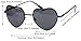 SOOLALA Womens Thin Metal Heart Shaped Frame Cupid Sunglasses w/ Pouch, Black
