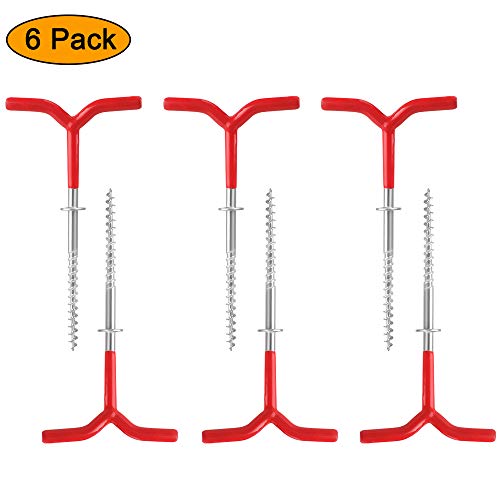VIPITH Tent Stakes, Heavy-Duty Non-Rust Steel Camping Stakes, Unbreakable Screw Threads Ground Anchor, Available in Beach Snowfield and Grassland, 6 Pack - Thumbnail 7