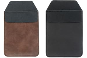 WHTCHSU Pocket Protector, 2 Pieces PU Leather Pocket Pen Holder Organizer Pouch for Shirts Lab Coats Pants Pen Sleeve MultiPurpose Pen Pocket Holds Pens Pointers Pencils and Notes Card (Brown, Black)