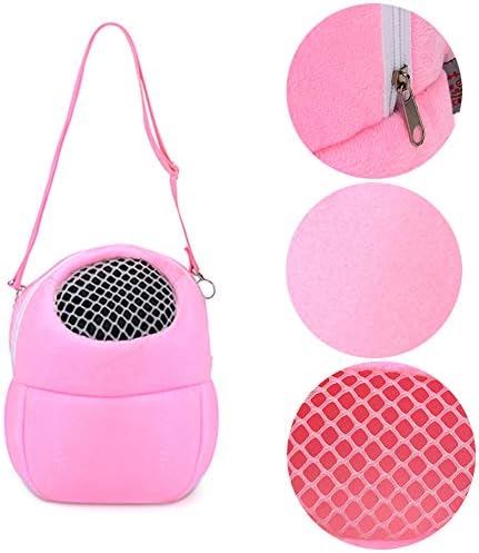 bromrefulgenc Pet Travel Bag for Dog & Cat,Hamster Small Pet Carrier Portable Travel Packet Bag Breathable Mesh Pouch Pink M