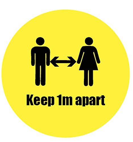 Caledonia Signs 28435/1M/F Keep 1M apart Self Adhesive Vinyl Sticker (200x200mm square)