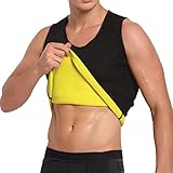 Cimkiz Hot Sweat Vest Neoprene Sauna Vest for Men Weight Loss Tummy Fat Burner Slimming Shapewear Hot Thermo Body Shaper Sweat Tank Top Black No Zip …