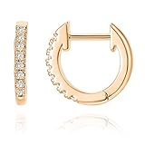 PAVOI 14K Rose Gold Plated Sterling Silver Post Cubic Zirconia Cuff Earring Huggie Stud
